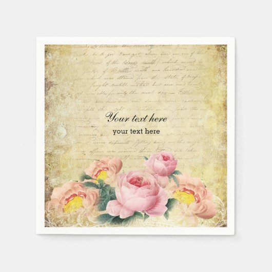 Vintage Rose Serviette (Vorderseite)