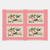 Vintage Rose Set von 3 Mustern Geschenkpapier Set (Vorderseite 3)