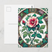 Vintage Rose Sharon Illustration Botanisch Postkarte (Vorne/Hinten)