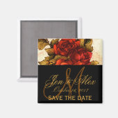 Vintage Rose Speichern des Datumsfensters Magnet (Vorderseite/Rückseite)