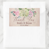 Vintage Rose Spray Wedding Danke Cl Rechteckiger Aufkleber (Tasche)