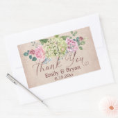 Vintage Rose Spray Wedding Danke Cl Rechteckiger Aufkleber (Umschlag)