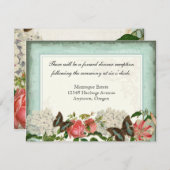 Vintage Rose Stargazer Lily Butterfly in Hydrangea Begleitkarte (Vorne/Hinten)