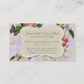 Vintage Rose Stargazer Lily Butterfly in Hydrangea Visitenkarte (Rückseite)