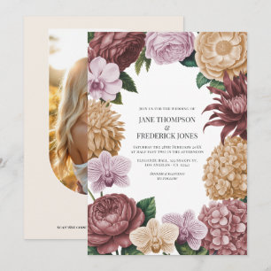 Vintage-Rose, staubige Pfingstrose und Soft-Tan-Ho Einladung