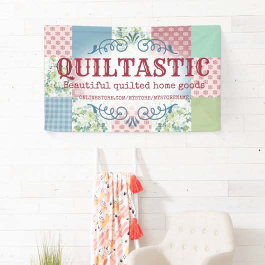 Vintage Rose-Steppdecke Banner (Insitu)