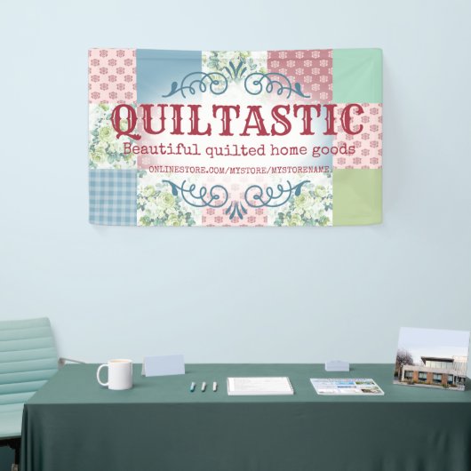 Vintage Rose-Steppdecke Banner (Messeveranstaltung)