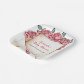 Vintage Rose Sweetheart Letter Kinderdusche Pappteller (Gewinkelt)