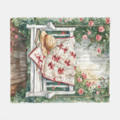 Vintage Rose Swing mit Quilcharme Fleecedecke (Vorderseite (Horizontal))