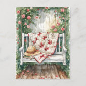 Vintage Rose Swing mit Quilcharme Postkarte (Vorderseite)