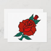 Vintage Rose Tattoo Postkarte (Vorne/Hinten)
