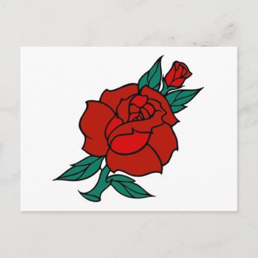 Vintage Rose Tattoo Postkarte (Vorderseite)