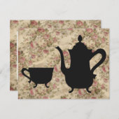 Vintage Rose Tee Party Einladung (Vorne/Hinten)