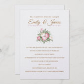 Vintage Rose Temple Wedding Einladung (Vorne/Hinten)