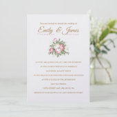 Vintage Rose Temple Wedding Einladung (Stehend Vorderseite)