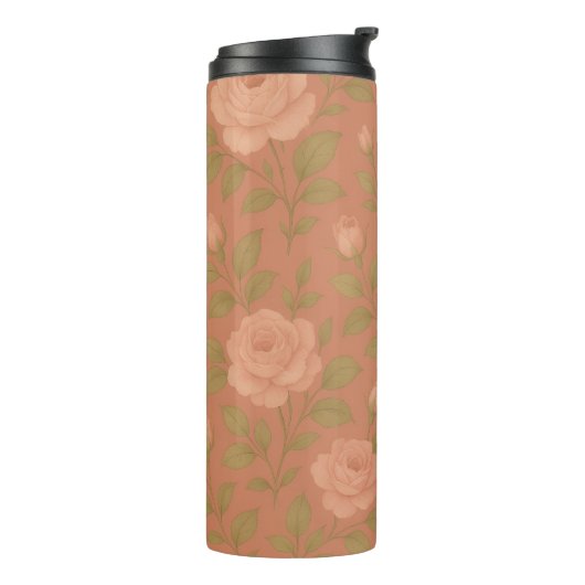 Vintage Rose Thermal Tumbler Thermosbecher (Nach links gedreht)