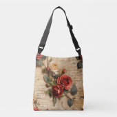 Vintage Rose Tragetaschen Mit Langen Trägern (Vorderseite)