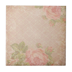 Vintage Rose Trellis Tile Fliese