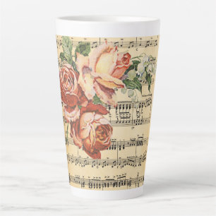 Vintage Rose Trio & Music Bicycle Milchtasse