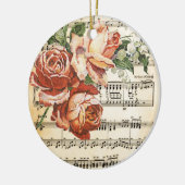 Vintage Rose Trio & Music Keramikornament (Links)