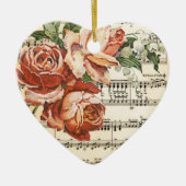 Vintage Rose Trio & Music Keramikornament (Vorne)
