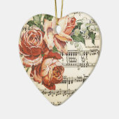 Vintage Rose Trio & Music Keramikornament (Links)
