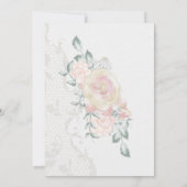 Vintage Rose und antike Lace Baby Dusche Einladung (Rückseite)