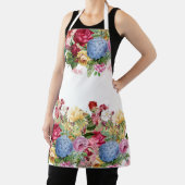 Vintage Rose und Blue Hydrangea Blumendruck Schürze (InSitu)