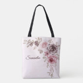 Vintage Rose und Blume in Rosa Tasche (Rückseite)
