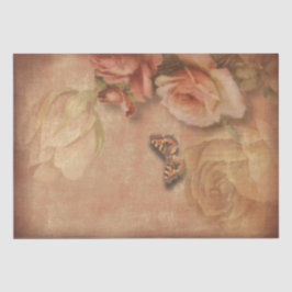 Vintage Rose und Butterfly-Shabby Chic Seidenpapier