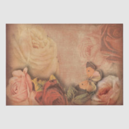 Vintage Rose und Butterfly-Shabby Chic Seidenpapier