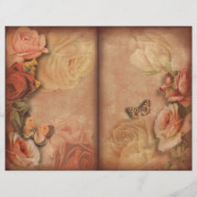 Vintage Rose und Butterfly Shabby Junk Journal-Sei