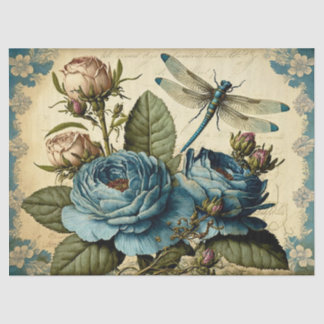 Vintage Rose und Dragonfly-Dekoupage Seidenpapier
