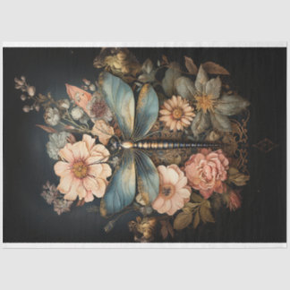 Vintage Rose und Dragonfly-Dekoupage Seidenpapier