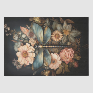 Vintage Rose und Dragonfly-Dekoupage Seidenpapier