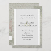 Vintage Rose und Einladung zur Hochzeit (Vorne/Hinten)