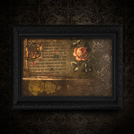 Vintage Rose und Entschlüsselung antiker Texte Seidenpapier