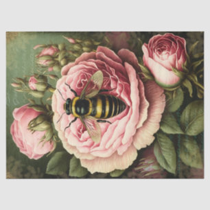 Vintage Rose und Entwürfen der Bienenkönigin Seidenpapier