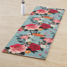 Vintage Rose und Florals auf blauem Hintergrund