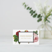 Vintage Rose und Goldblume Visitenkarte (Stehend Vorderseite)