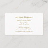 Vintage Rose und Goldblume Visitenkarte (Rückseite)