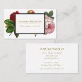 Vintage Rose und Goldblume Visitenkarte (Vorne/Hinten)