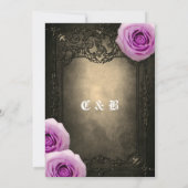 Vintage Rose und Gothic-Rahmen Save the Date (Rückseite)