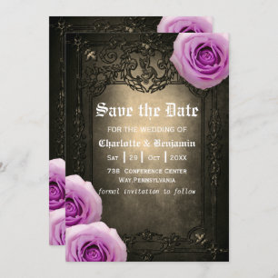 Vintage Rose und Gothic-Rahmen Save the Date