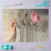 Vintage Rose und Handschrift Seidenpapier (Basteln)