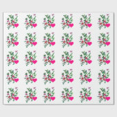 Vintage Rose und Herzen Geschenkpapier (Flach)