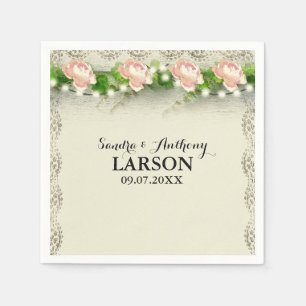 Vintage Rose und Hochzeit Napkins Serviette