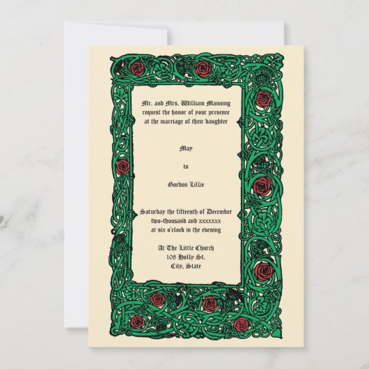 Vintage Rose und Hochzeitseinladungen Einladung (Vorderseite)