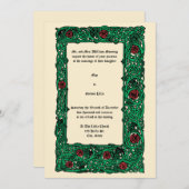 Vintage Rose und Hochzeitseinladungen Einladung (Vorne/Hinten)