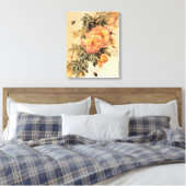 Vintage "Rose und Hummeln" Leinwanddruck (Insitu (Schlafzimmer))